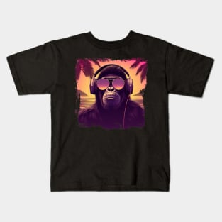 Cool summer monkey ape dj design Kids T-Shirt